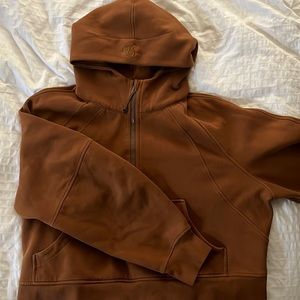 Lululemon Scuba Oversized 1/2 Zip Hoodie, size XL/XXL, copper brown!WORN ONLY 1X